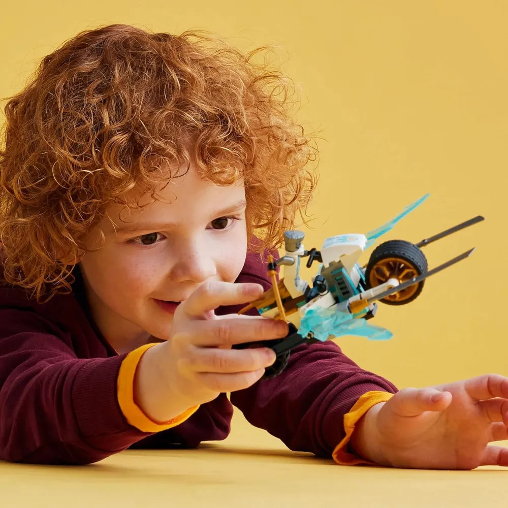 Lego Ninjago Motocicleta de hielo de Zane, set de construcción con minifigura