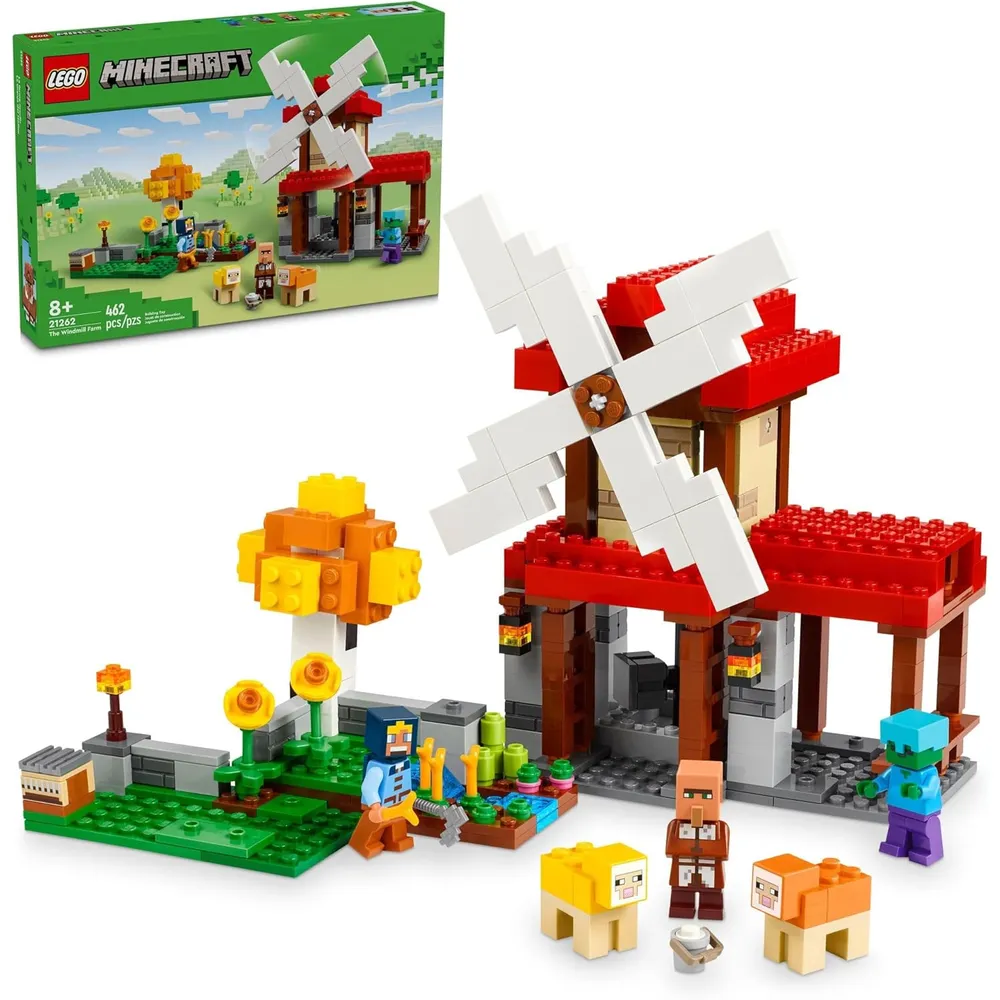 LEGO MINECRAFT GRANJA DE MOLINOS DE VIENTO CON 3 MINIFIGURAS