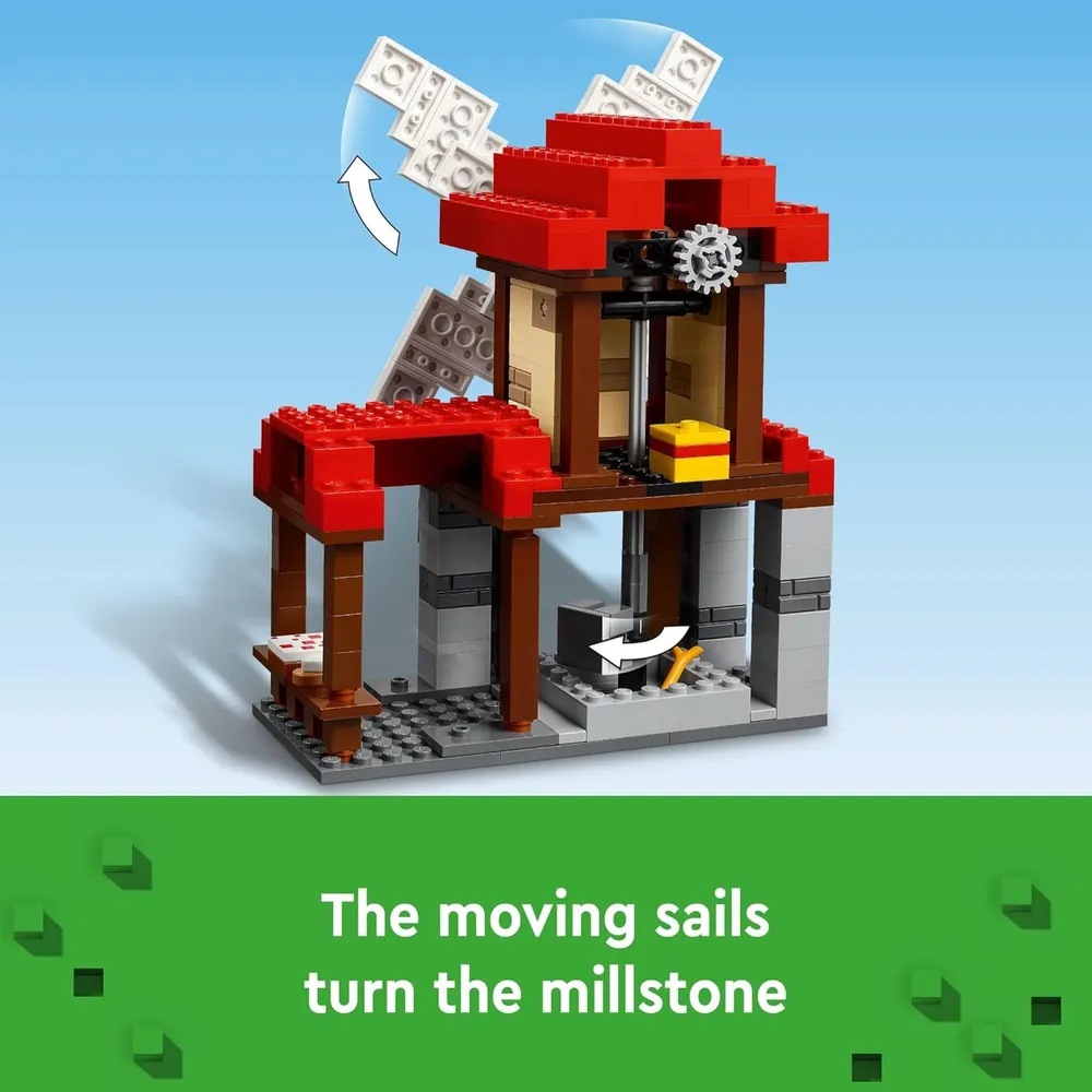 LEGO MINECRAFT GRANJA DE MOLINOS DE VIENTO CON 3 MINIFIGURAS