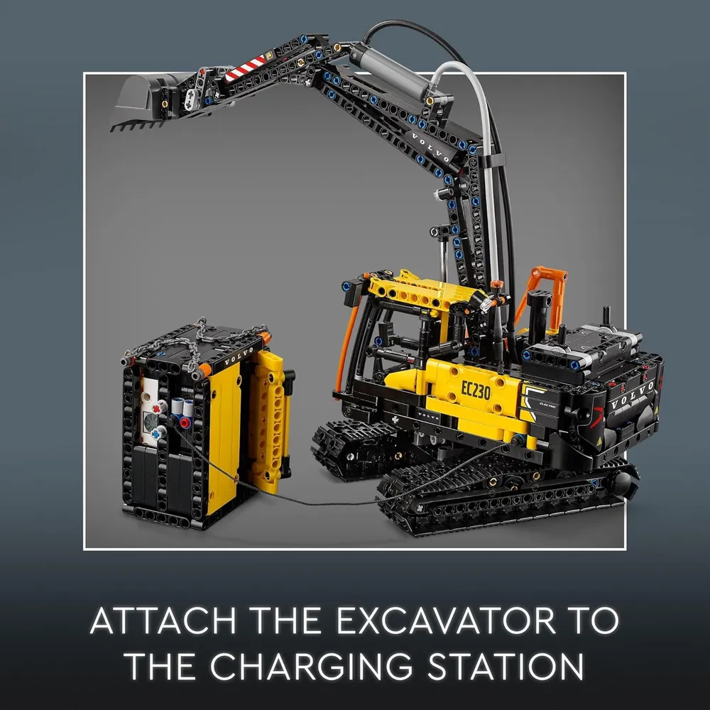 Lego Technic Camión Volvo FMX y excavadora eléctrica EC230, 2 vehículos a escala
