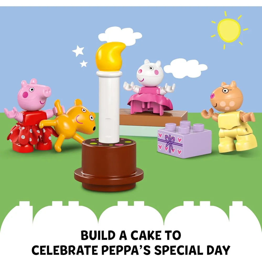 LEGO DUPLO CASA DE CUMPLEAÑOS DE PEPPA PIG CON 3 FIGURAS
