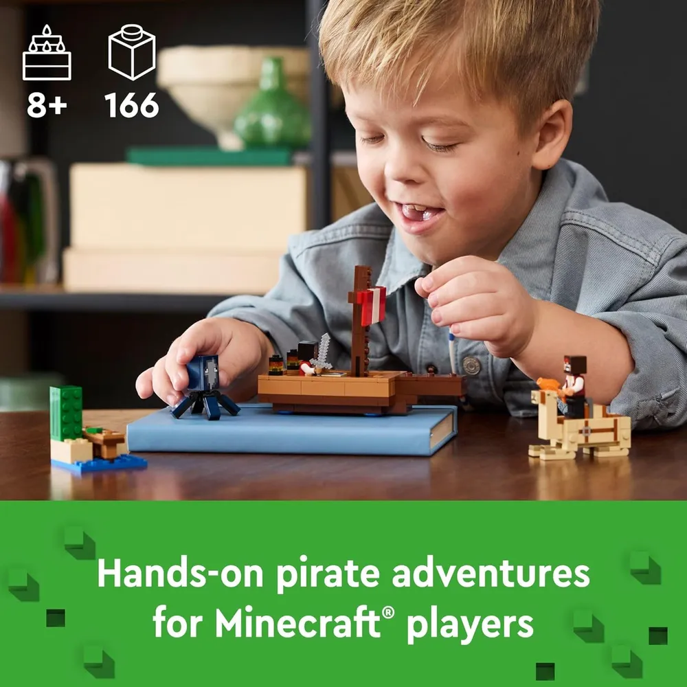Lego Minecraft Viaje del barco pirata con figuras de pirata