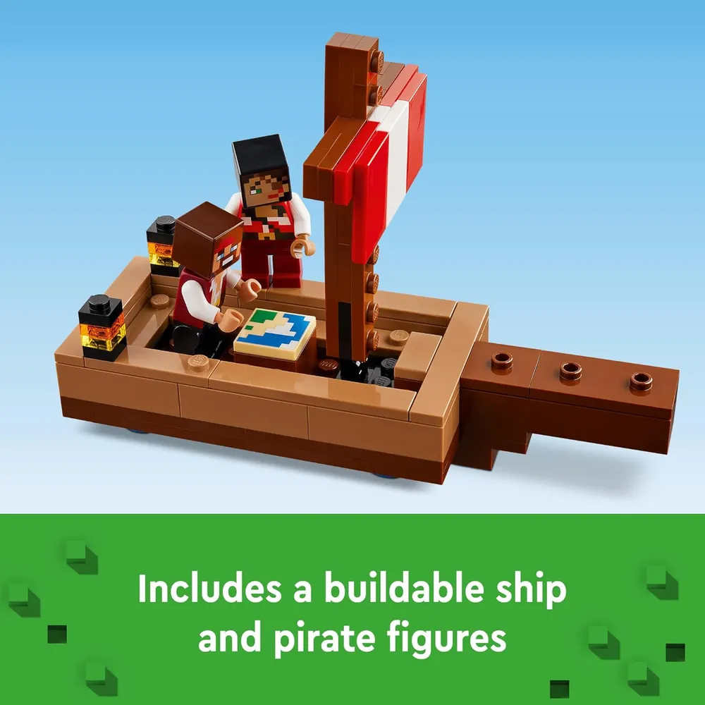 Lego Minecraft Viaje del barco pirata con figuras de pirata