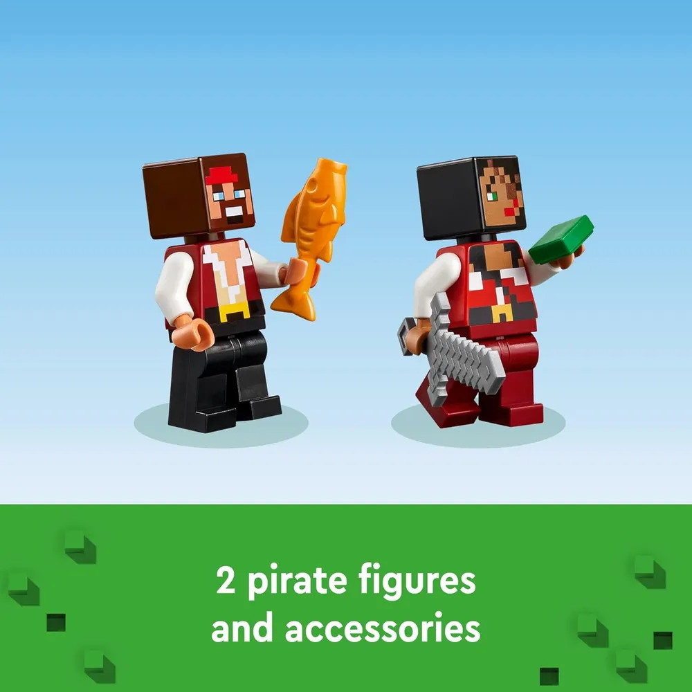 Lego Minecraft Viaje del barco pirata con figuras de pirata