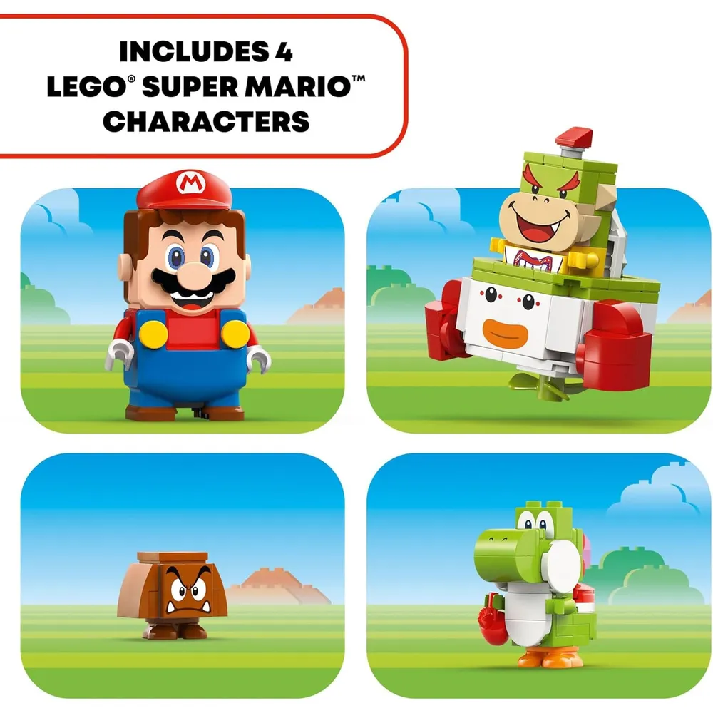 LEGO SUPER MARIO ADVENTURES CON MARIO Y COCHE PAYASO DE BOWSER JR.
