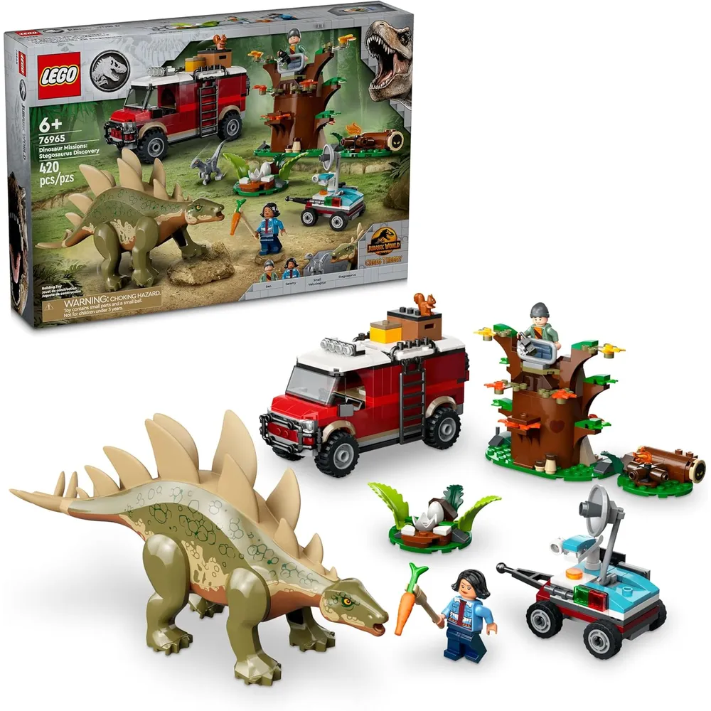 Lego Jurassic World Descubrimiento del Estegosaurio con 2 figuras