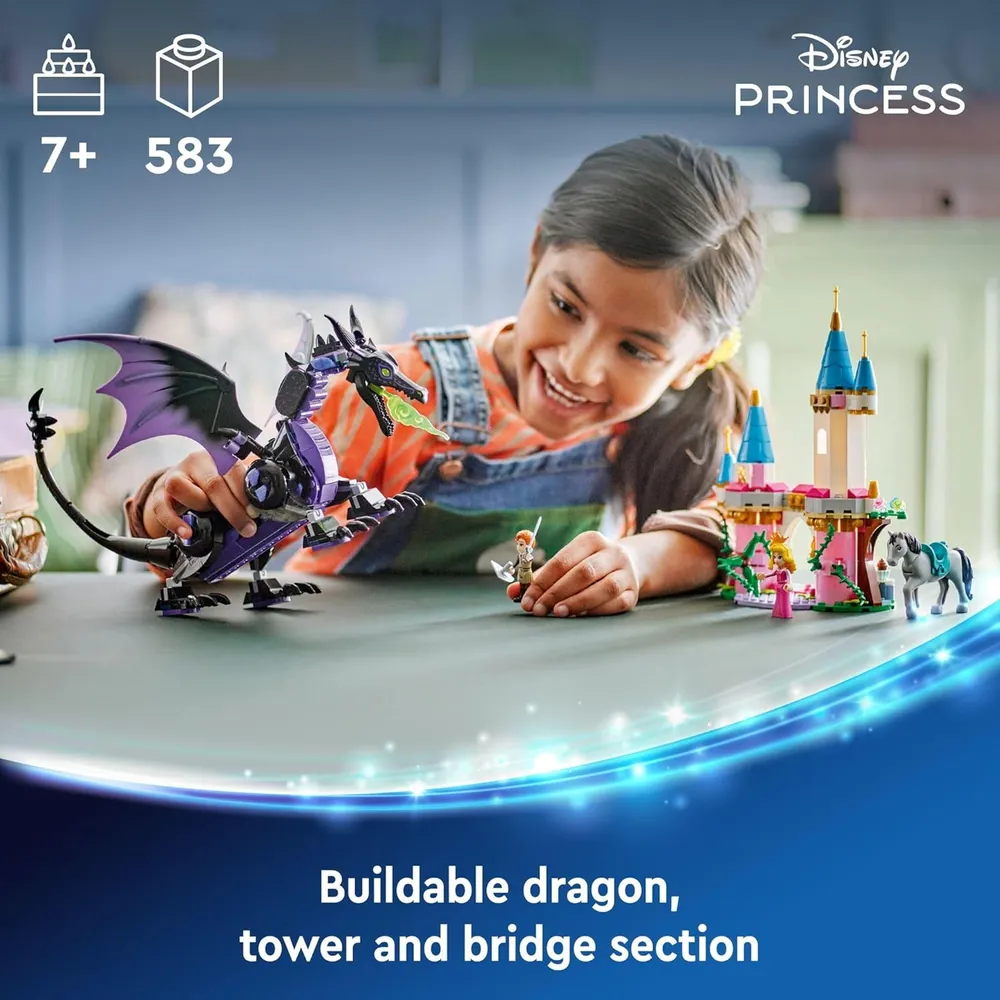 LEGO DISNEY PRINCESS MALÉFICA CON CASTILLO Y FIGURA DE AURORA