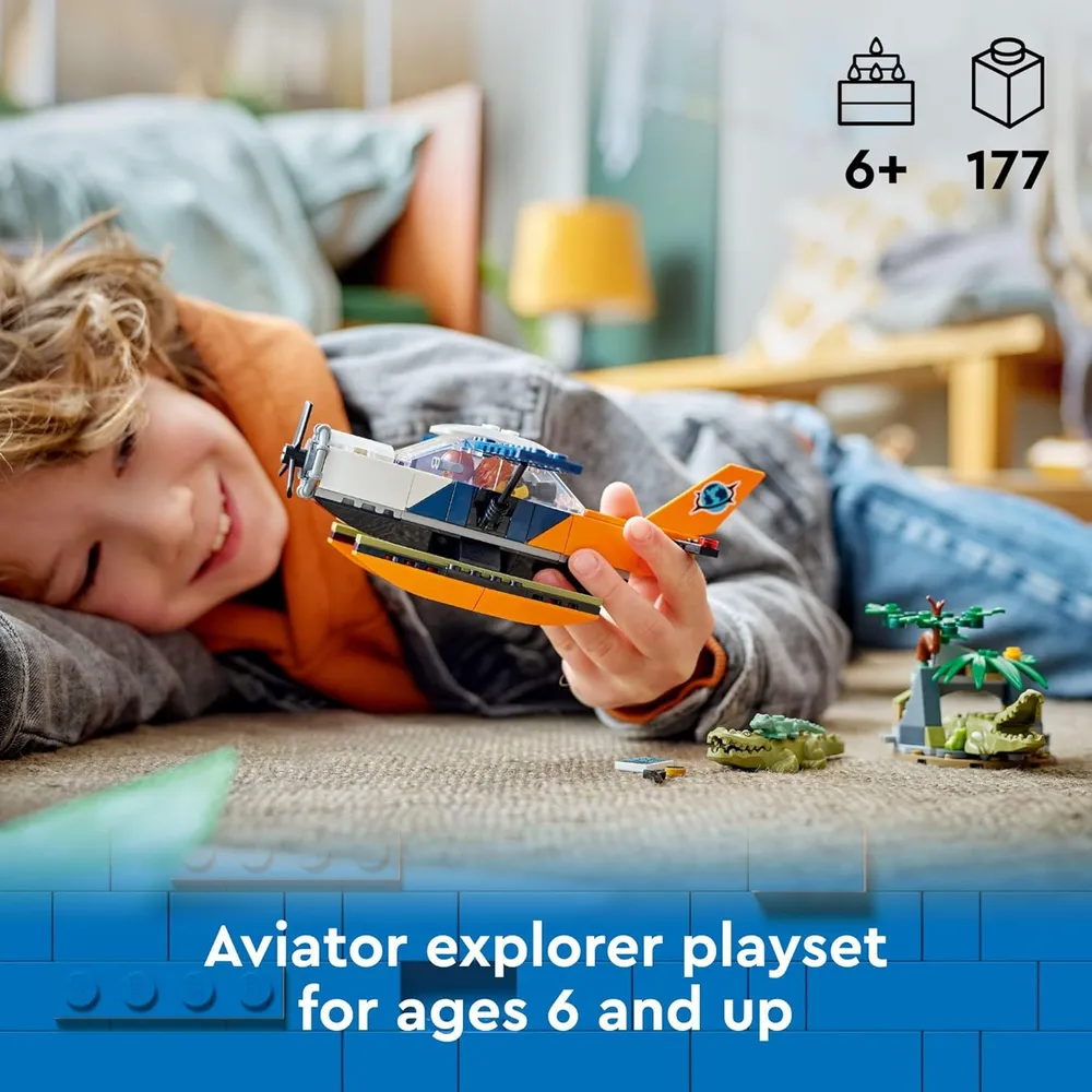 Avión acuático Lego City Explorador de la Selva con 2 minifiguras