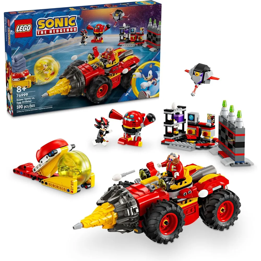 Lego Sonic Super Sonic vs Egg Drillster con Shadow y Dr. Eggman