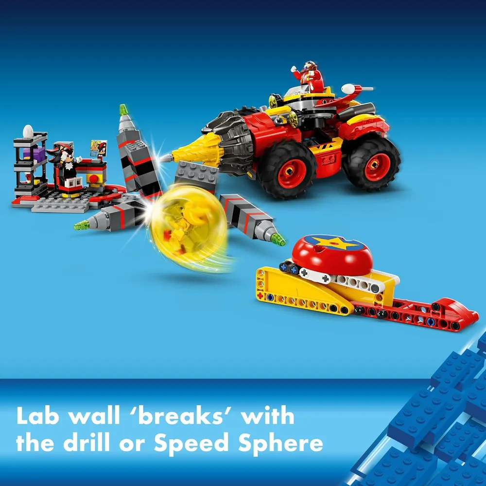 Lego Sonic Super Sonic vs Egg Drillster con Shadow y Dr. Eggman