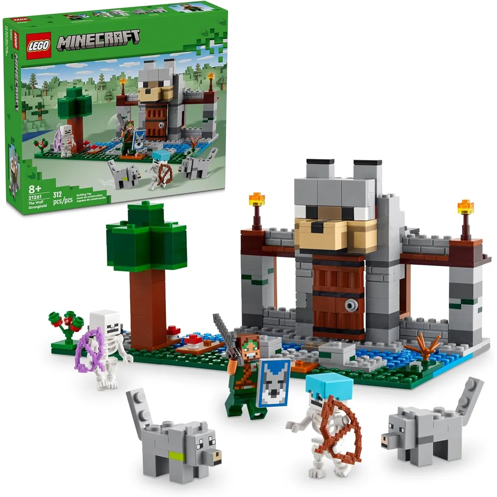 Lego Minecraft Fortaleza del Lobo, castillo de acción con minifiguras