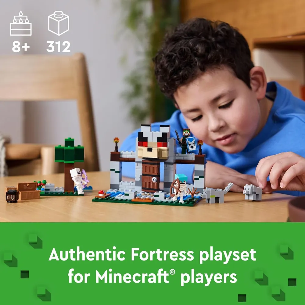 Lego Minecraft Fortaleza del Lobo, castillo de acción con minifiguras