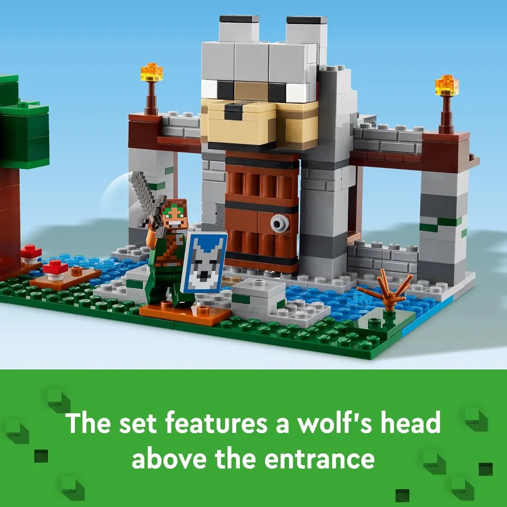 Lego Minecraft Fortaleza del Lobo, castillo de acción con minifiguras