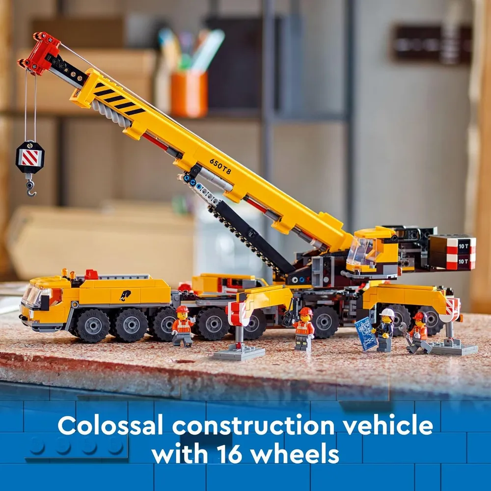 LEGO CITY SET MÓVIL AMARILLA CON PLUMA EXTENSIBLE Y 4 MINIFIGURAS