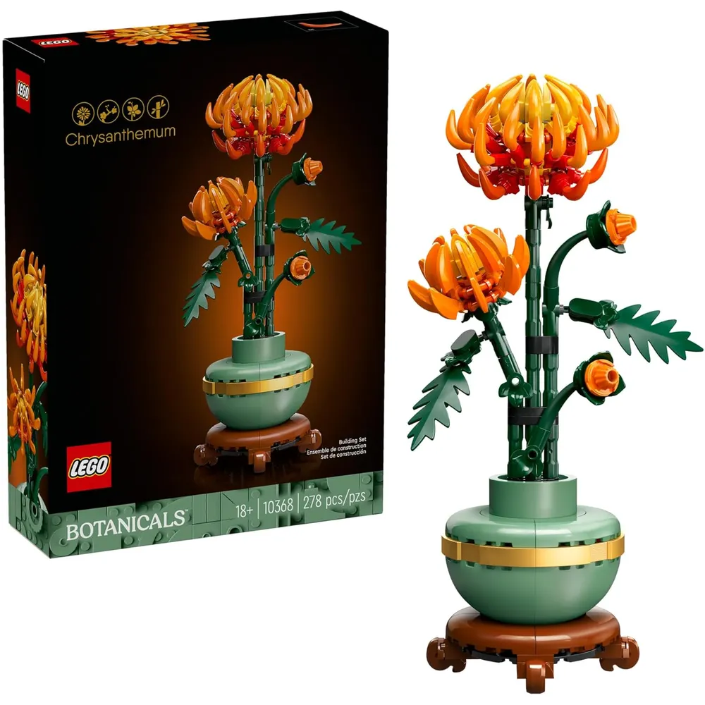 Set de crisantemo botánico Lego, flor artificial y decoración para adultos