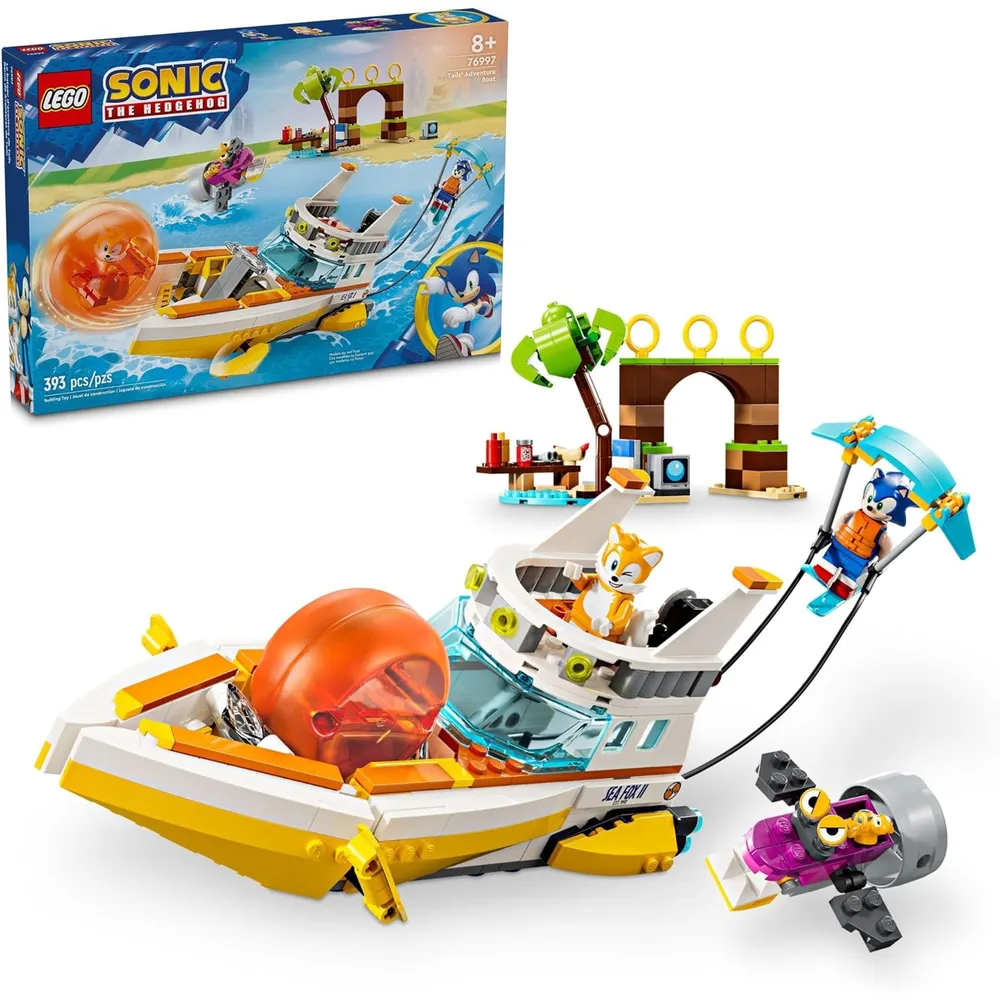 LEGO SONIC BARCO DE AVENTURAS DE TAILS CON PERSONAJES Y ESQUÍS ACUÁTICOS