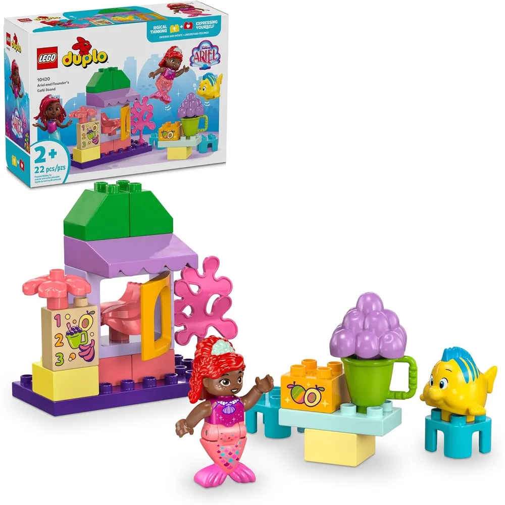 Lego Duplo Disney Ariel y Flounder, puesto de café educativo para niños