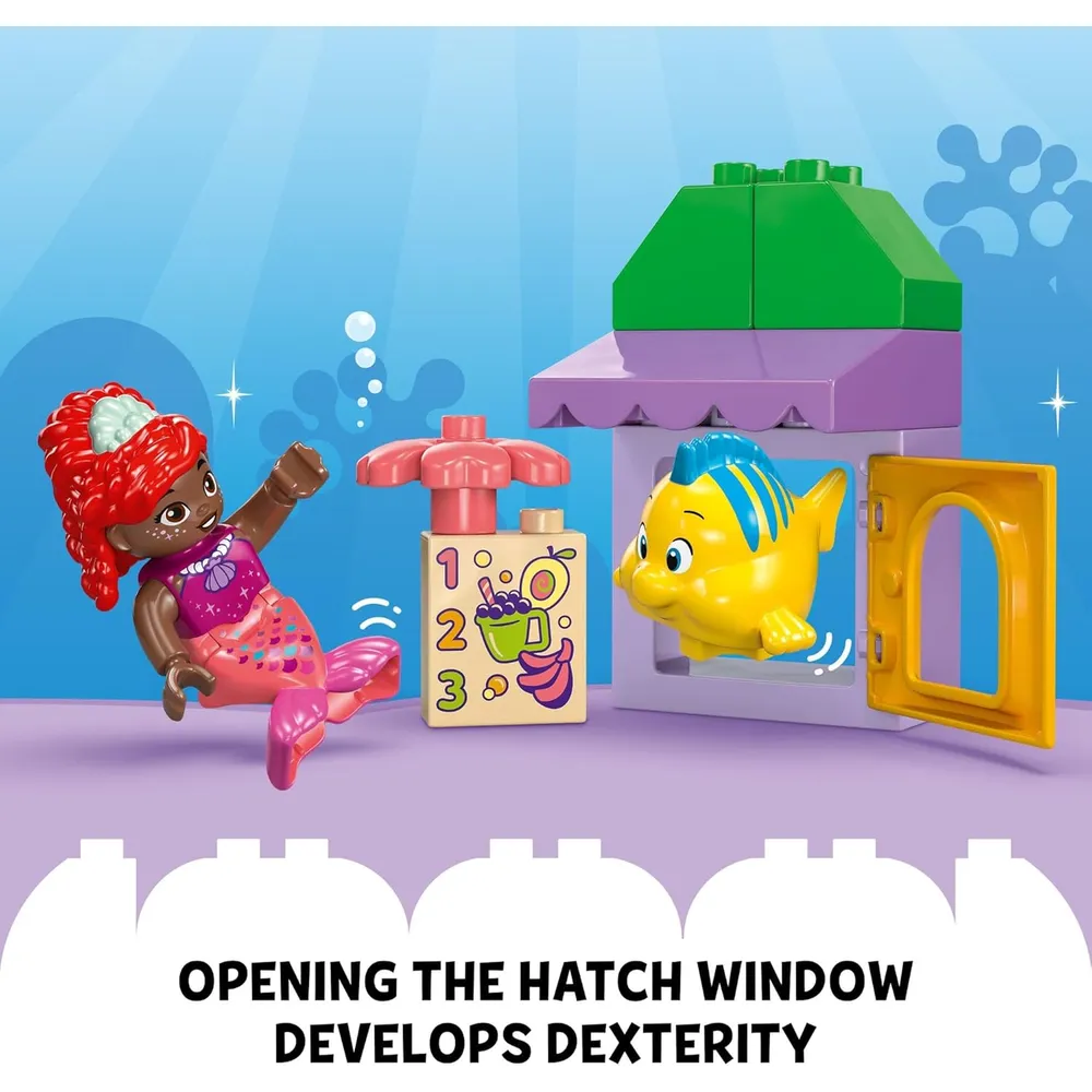 Lego Duplo Disney Ariel y Flounder, puesto de café educativo para niños