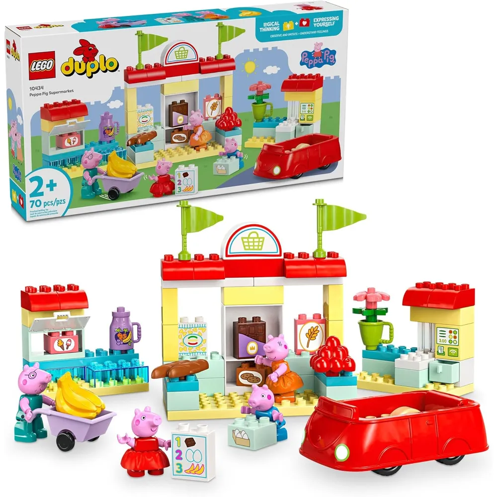 Lego Duplo Peppa Pig Supermercado de juguete, set de construcción preescolar