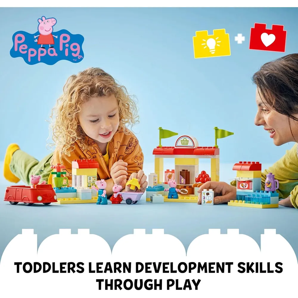 Lego Duplo Peppa Pig Supermercado de juguete, set de construcción preescolar