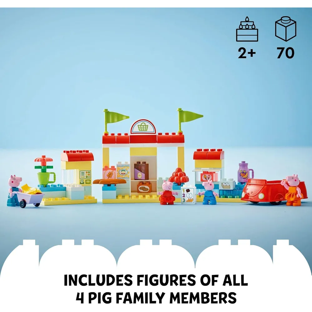 Lego Duplo Peppa Pig Supermercado de juguete, set de construcción preescolar