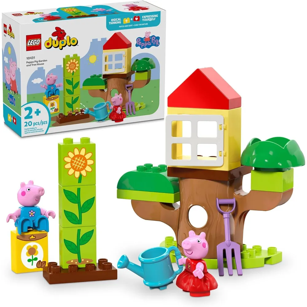 Lego Duplo Peppa Pig Jardín y Casa del Árbol, juguete educativo para niños