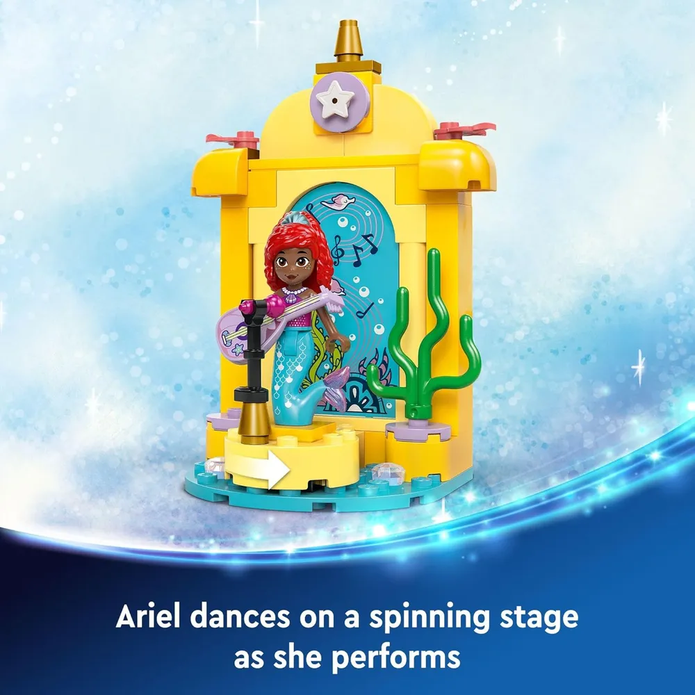 Escenario musical de la princesa Ariel de Lego Disney con 2 personajes