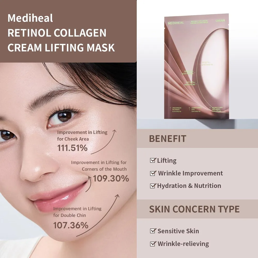 Mediheal Mascarilla Reafirmante Colágeno y Retinol 4 uds