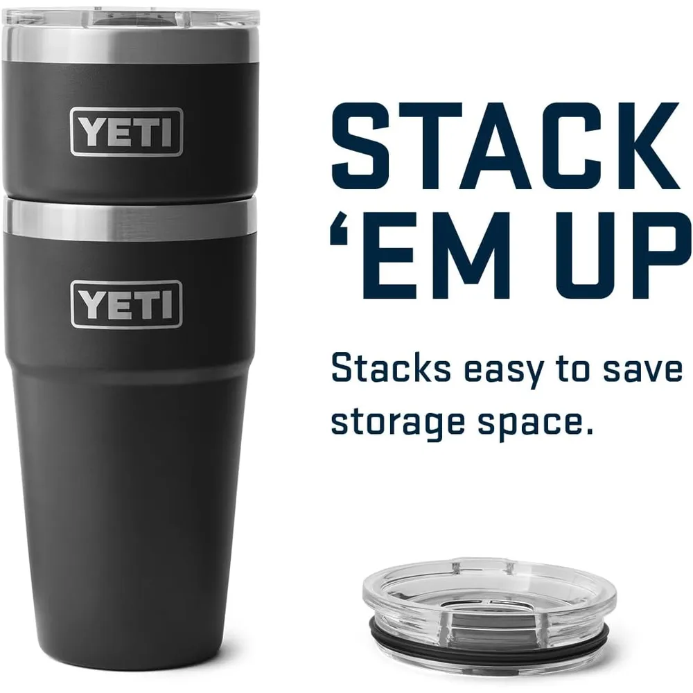 YETI Rambler Vaso de 20 oz de acero inoxidable y tapa MagSlider color negro