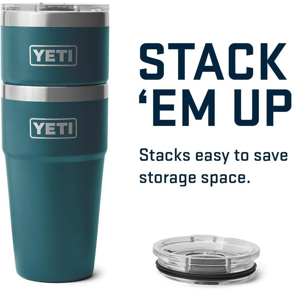 YETI Rambler Vaso de 20 oz de acero inoxidable y tapa MagSlider color verde jade