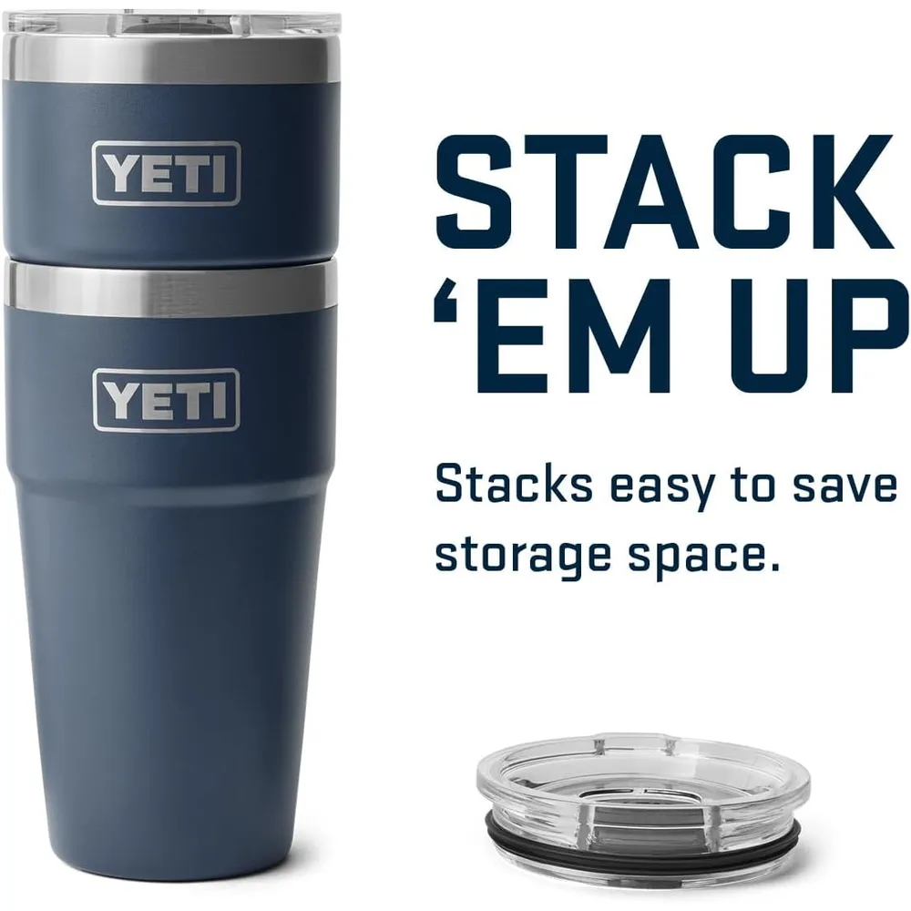 YETI Rambler Vaso de 20 oz de acero inoxidable y tapa MagSlider color azul marino