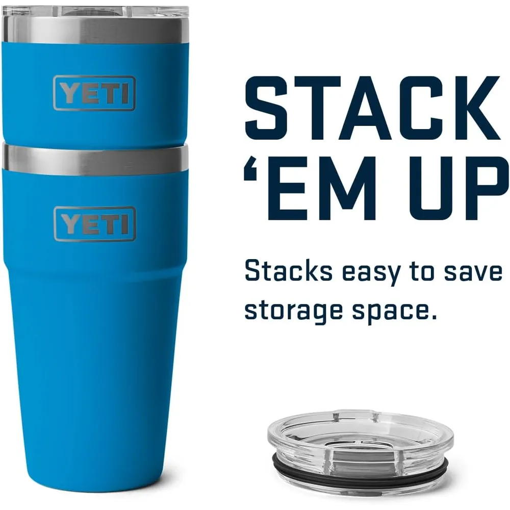 YETI Rambler Vaso de 20 oz de acero inoxidable y tapa MagSlider color azul