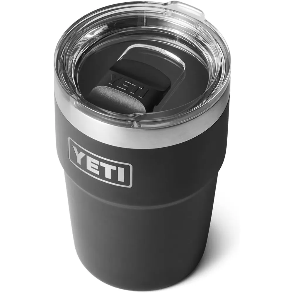 YETI Rambler Vaso de 16 oz de acero inoxidable con tapa MagSlider color negro