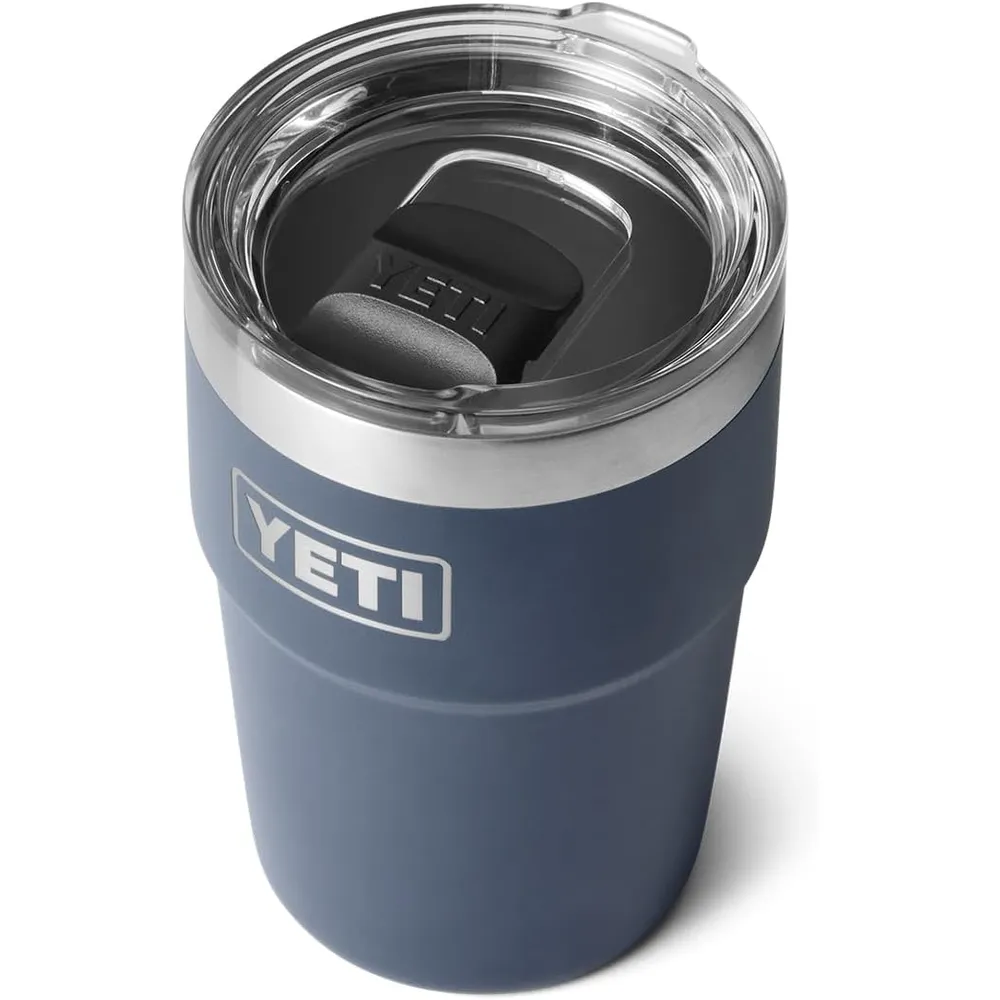 YETI Rambler Vaso de 16 oz de acero inoxidable con tapa MagSlider color azul marino