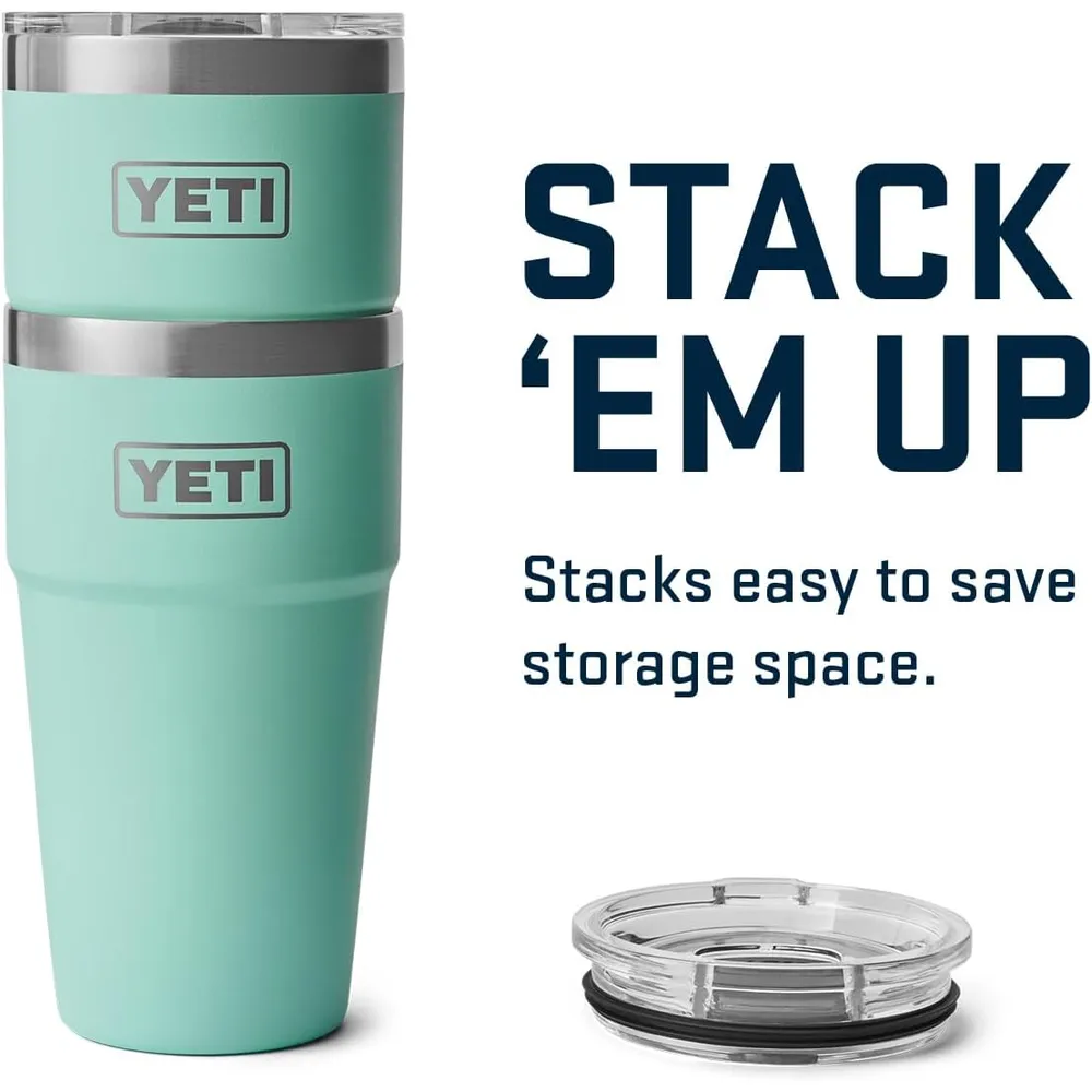 YETI Rambler Vaso de 20 oz de acero inoxidable y tapa MagSlider color turquesa
