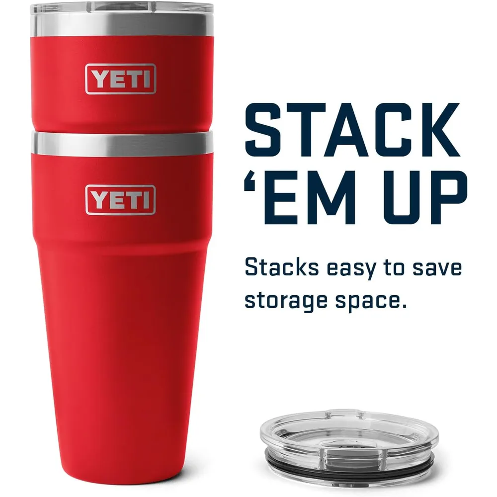 YETI Rambler Vaso  de 30 oz de acero inoxidable con tapa MagSlider color rojo