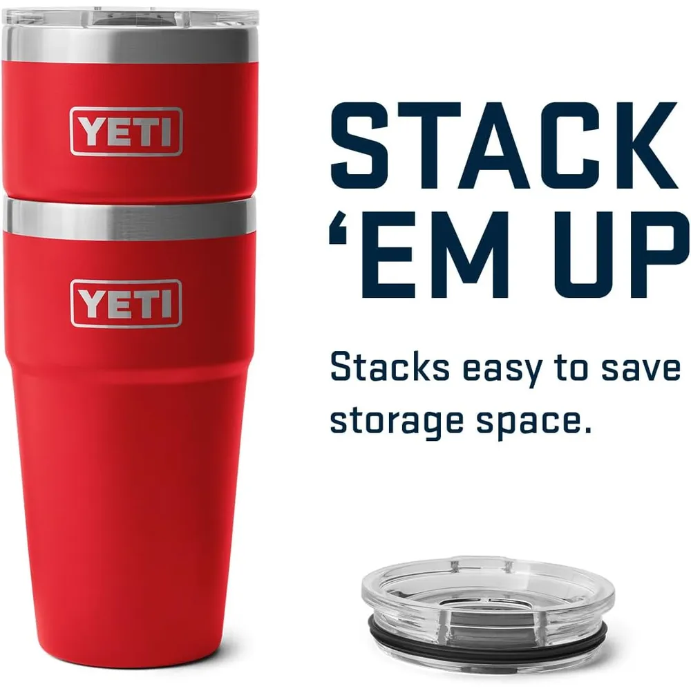 YETI Rambler Vaso de 20 oz de acero inoxidable y tapa MagSlider color rojo
