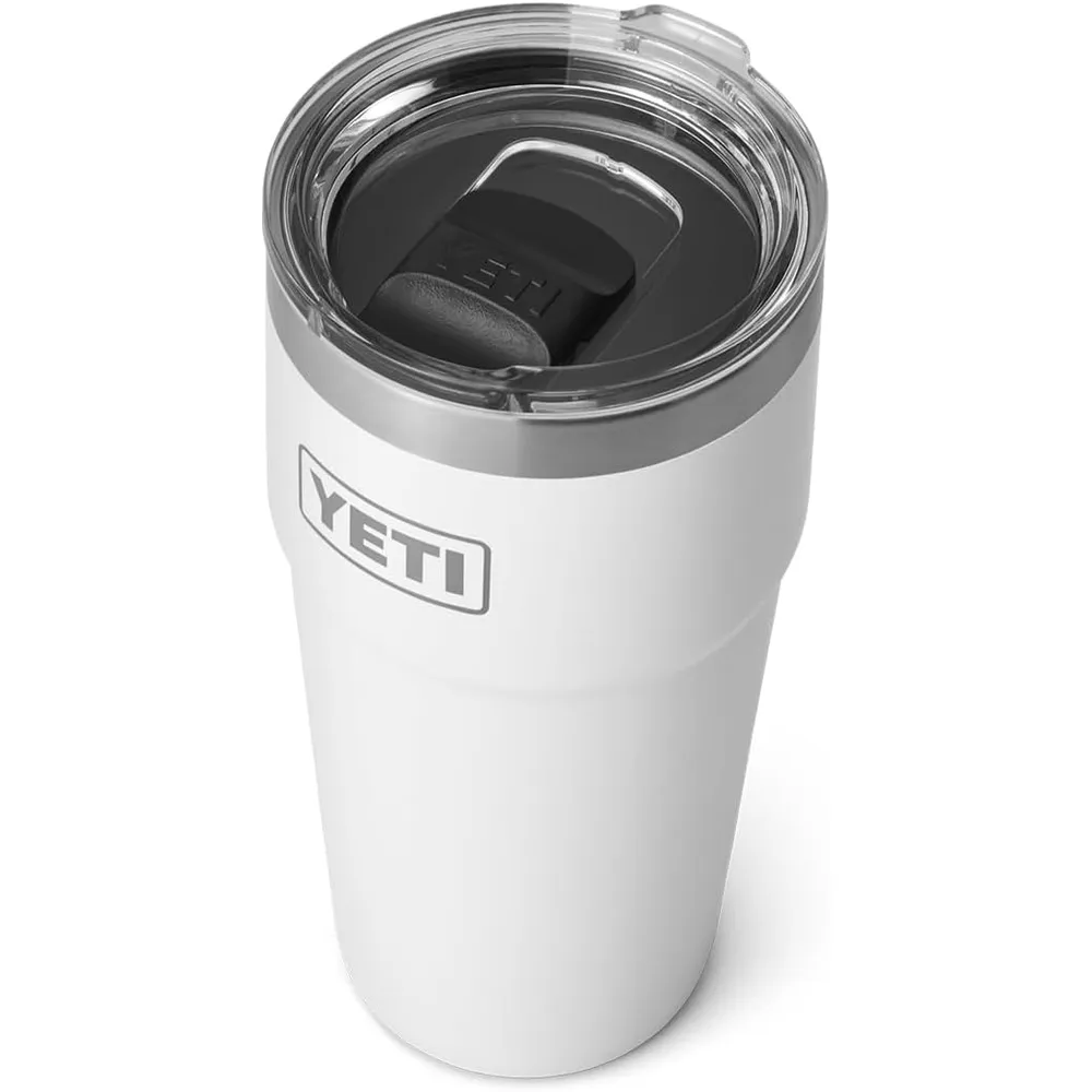 YETI Rambler Vaso de 20 oz de acero inoxidable y tapa MagSlider color blanco