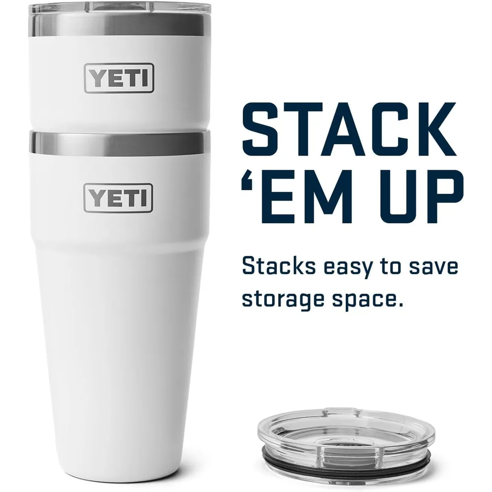 YETI Rambler Vaso  de 30 oz de acero inoxidable con tapa MagSlider color blanco