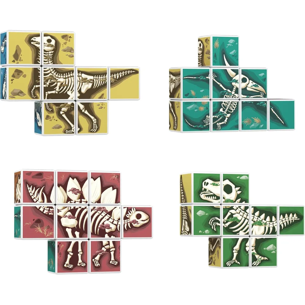 CUBO ROMPECABEZAS MAGNÉTICO DINOSAURIOS 7 EN 1 PICASSOTILES