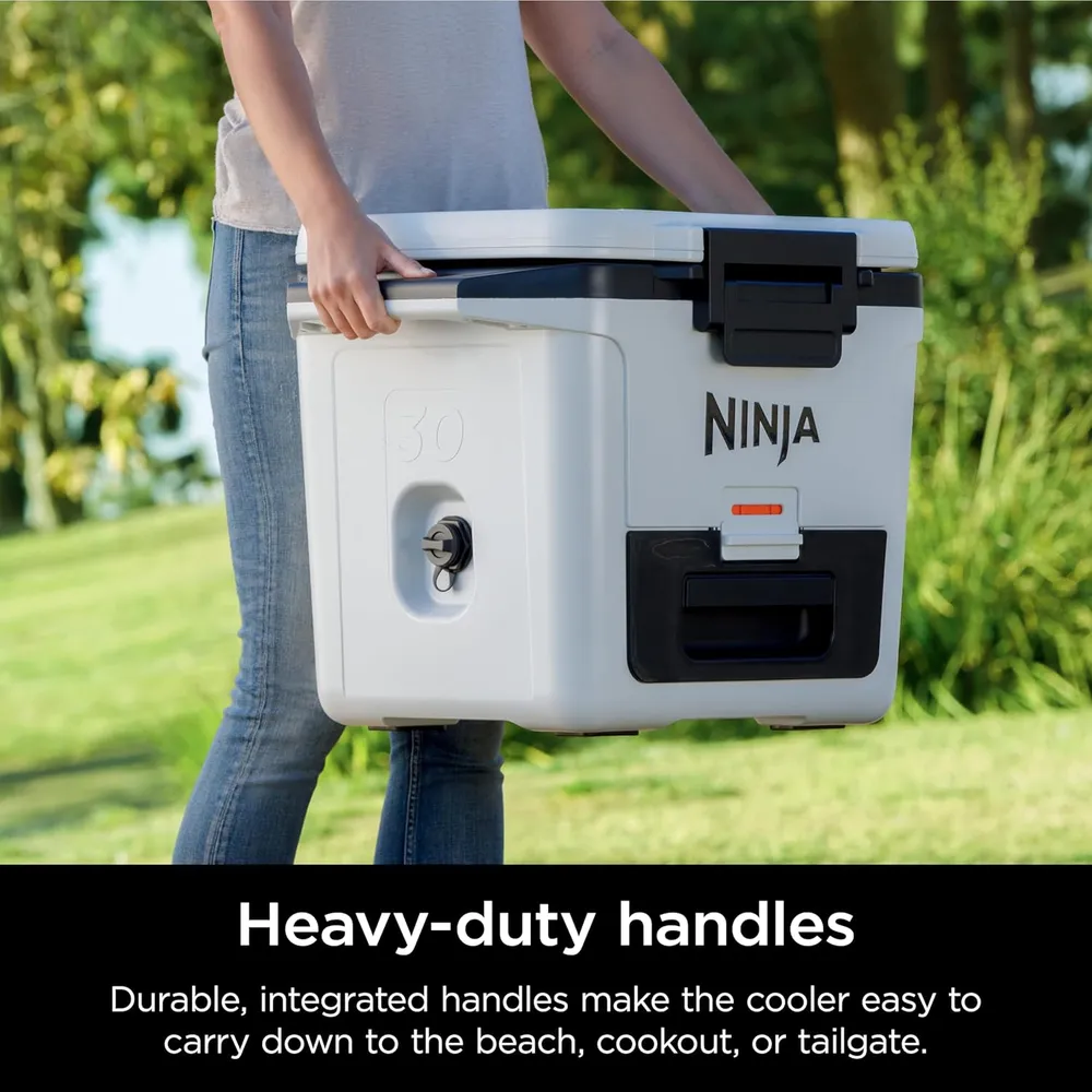 b0cv5nlpsx_4_webp.webp Ninja enfriador duro FB131WH Frostvault, con cajón seco, alta resistencia, 30 qt / 28,4 L | Blanco Nube
