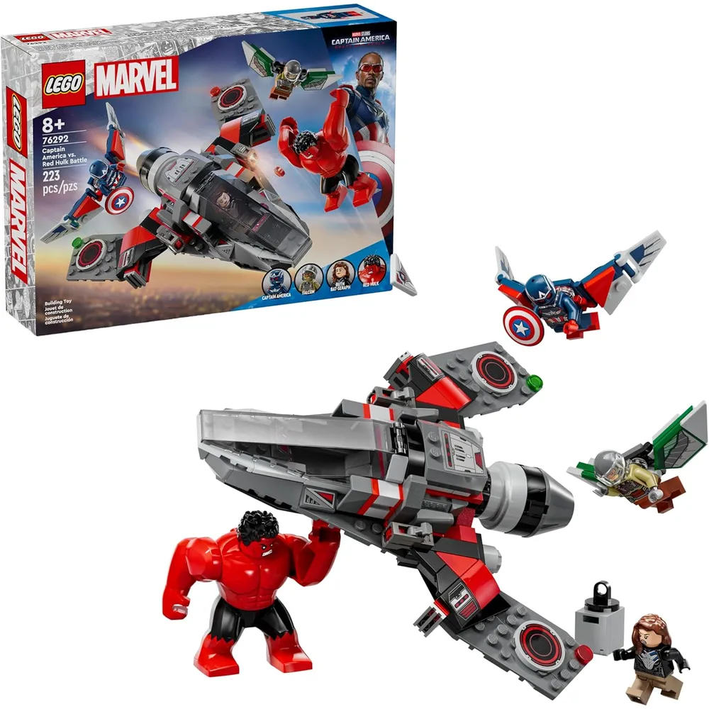 Lego Marvel Batalla Capitán América vs Hulk Rojo con minifiguras
