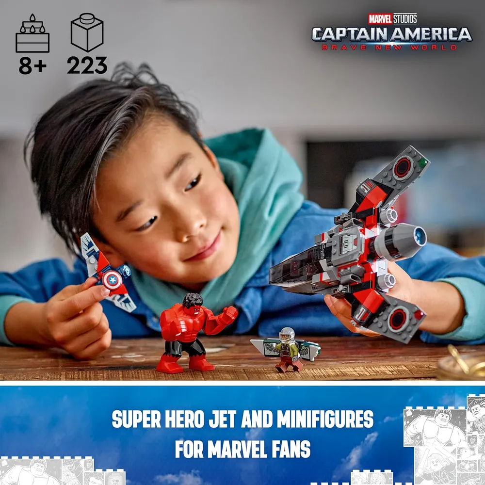 Lego Marvel Batalla Capitán América vs Hulk Rojo con minifiguras