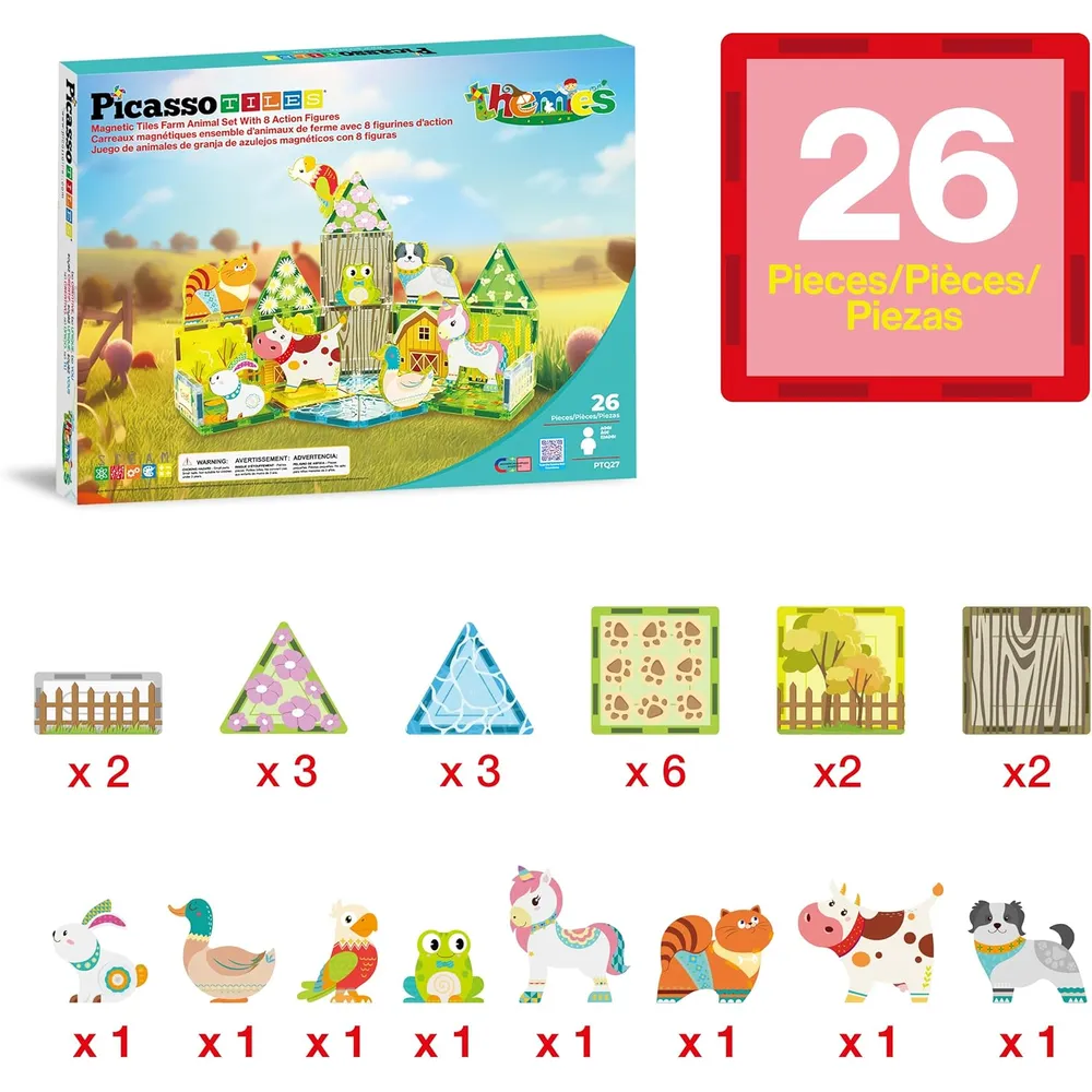 BLOQUES MAGNÉTICOS ANIMALES GRANJA PTQ27 PICASSOTILES