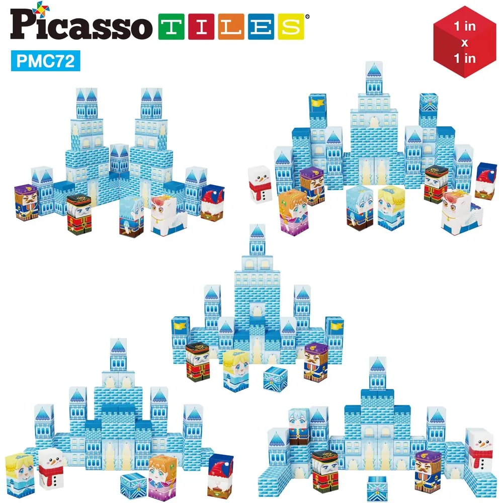 CUBOS MAGNÉTICOS CASTILLO HIELO PMC72 CON FIGURAS PICASSOTILES
