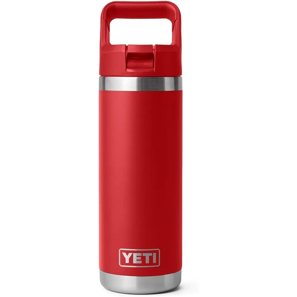 YETI Botella Rambler con Tapa de Cañita de 18 oz | Rojo