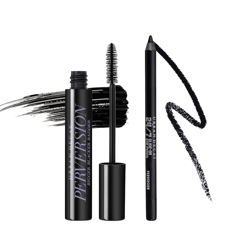 Urban Decay Kit Máscara Perversion + Lápiz Delineador Negro Mirada Intensa y de Larga Duración