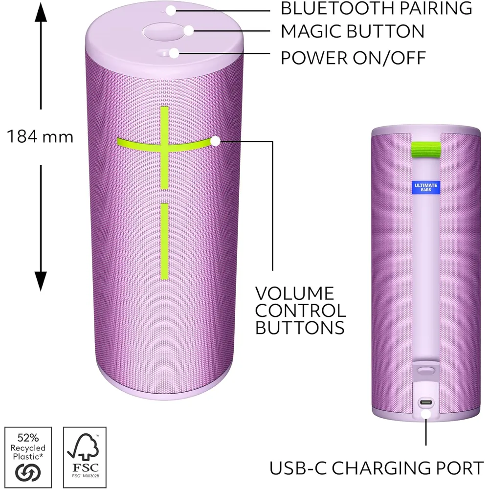 Ultimate Ears Boom 4 altavoz Bluetooth 360° IP67 | Rosa