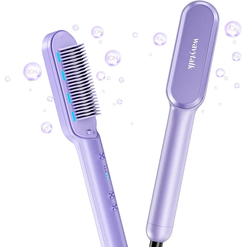 CEPILLO ALISADOR DE CABELLO WAVYTALK, IÓNICO CON DISEÑO ANTIQUEMADURAS Y CALEFACCIÓN VELOZ
