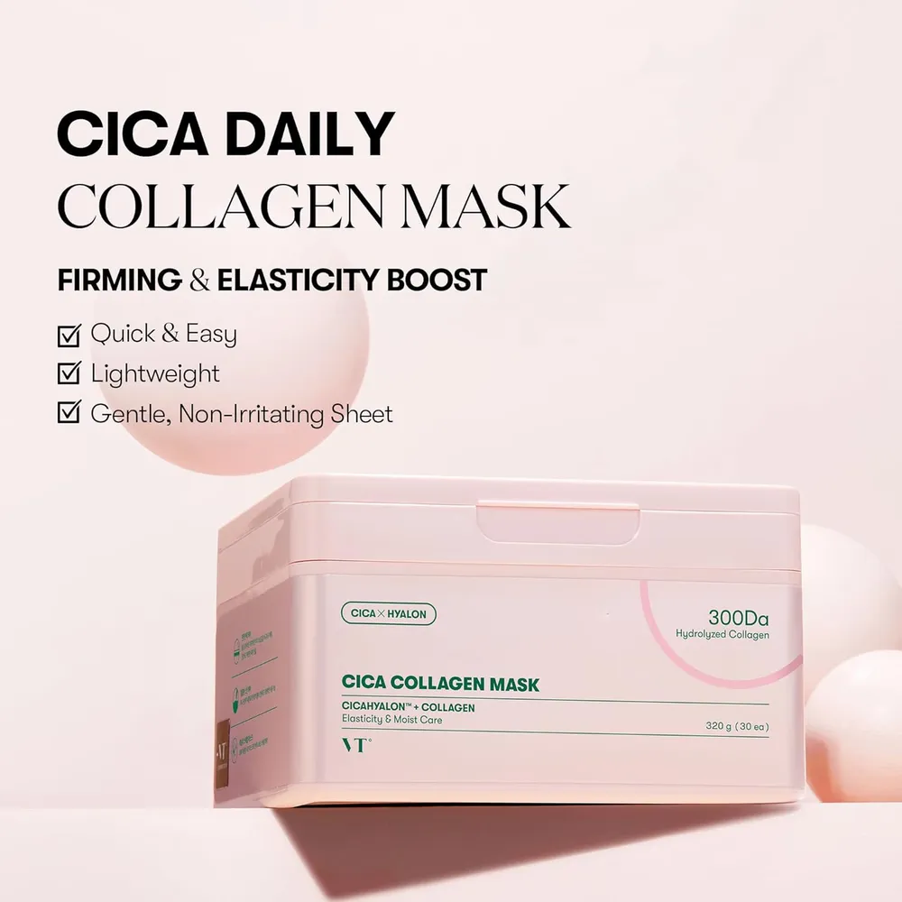 VT Cosmetics Mascarilla Diaria de Colágeno CICA 30Láminas